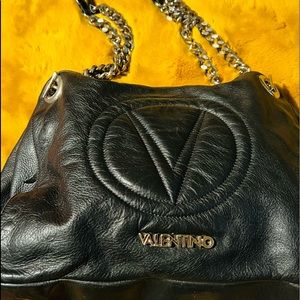 VALENTINO BLACK LEATHER TOTE